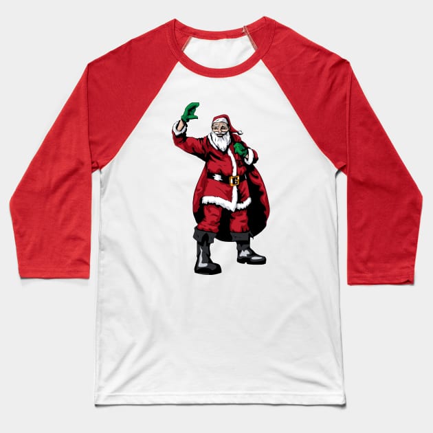 Santa Claus Baseball T-Shirt by Qspark